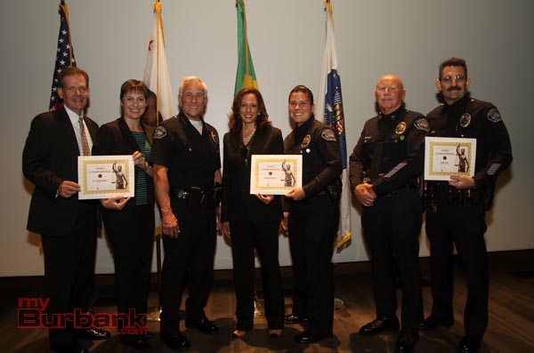 photo of California Attorney General Kamala Harris honored Burbank Polices Mental Health Evaluation Team during a area Police Chiefs meeting