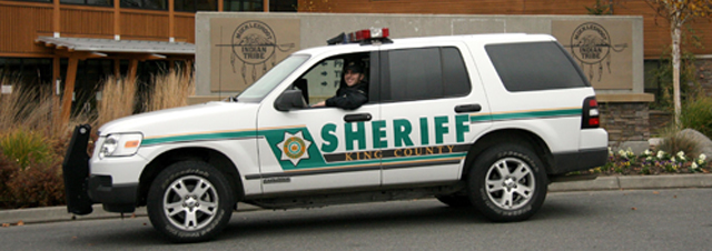 photo of King County Sheriff in truck