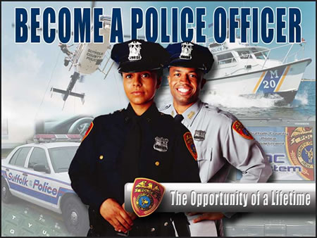 photo of become a police officer sign