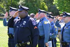 Officers' salute during the National Peace Officers' Memorial Service